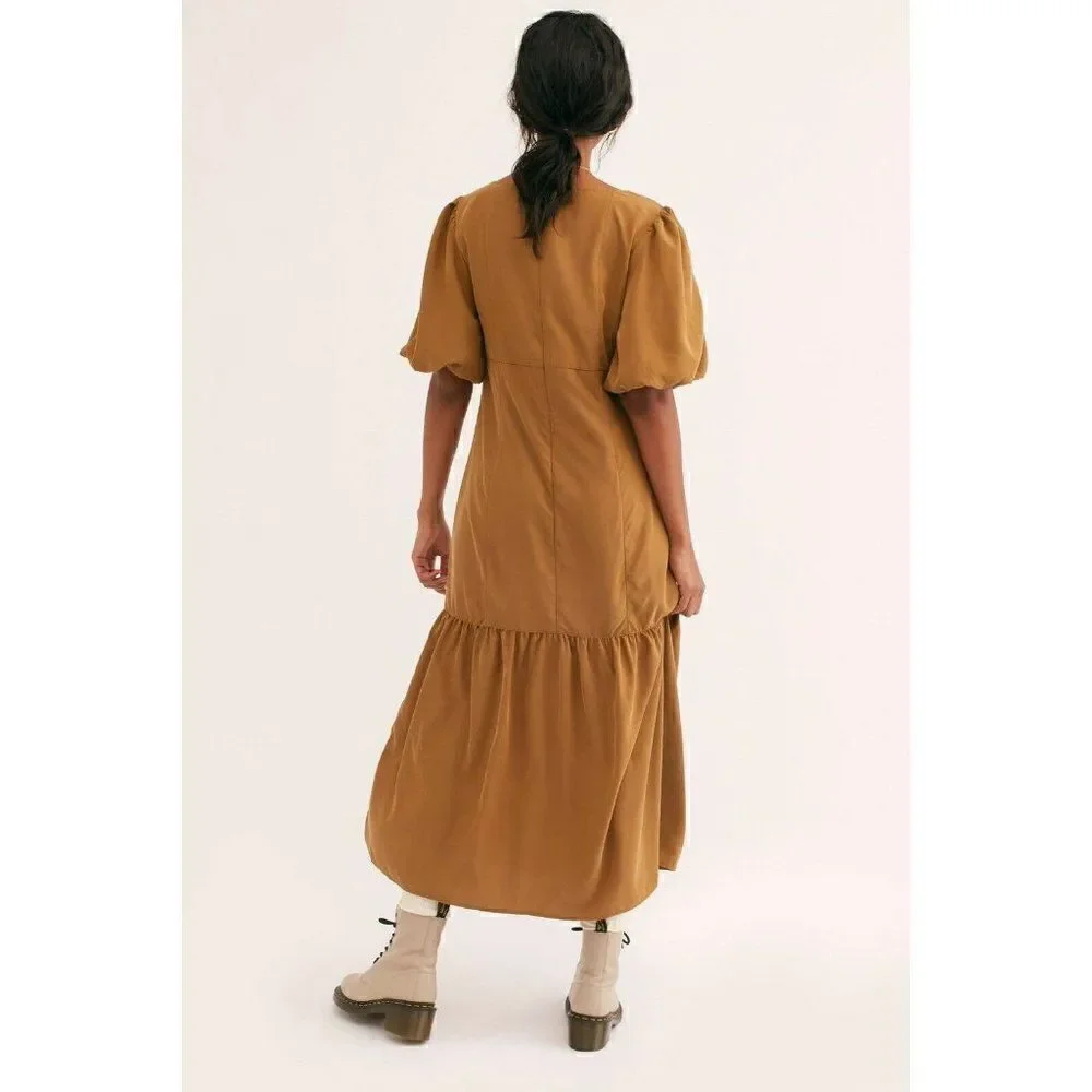 NWT FREE PEOPLE XS JORDAN PUFF SHORT SLEEVE DRESS